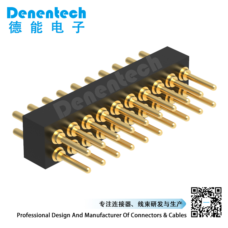 Denentech top quality 1.27MM pogo pin H2.0MM dual row male straight pogo pin waterproof czx